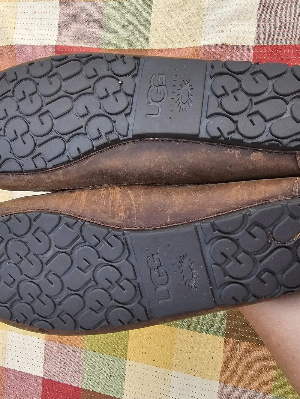 UGG Australia Ascot Men’s Size 17 Brown Suede Sheepskin Moccasin Slippers